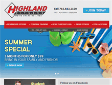 Tablet Screenshot of highlandfitness.com
